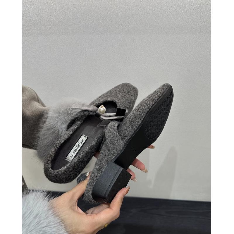 С юбкой французский темперамент бант бархат светлый рот одинарные туфли женские осень и зима новые толстый каблук шерстяные туфли Мэри Джейн