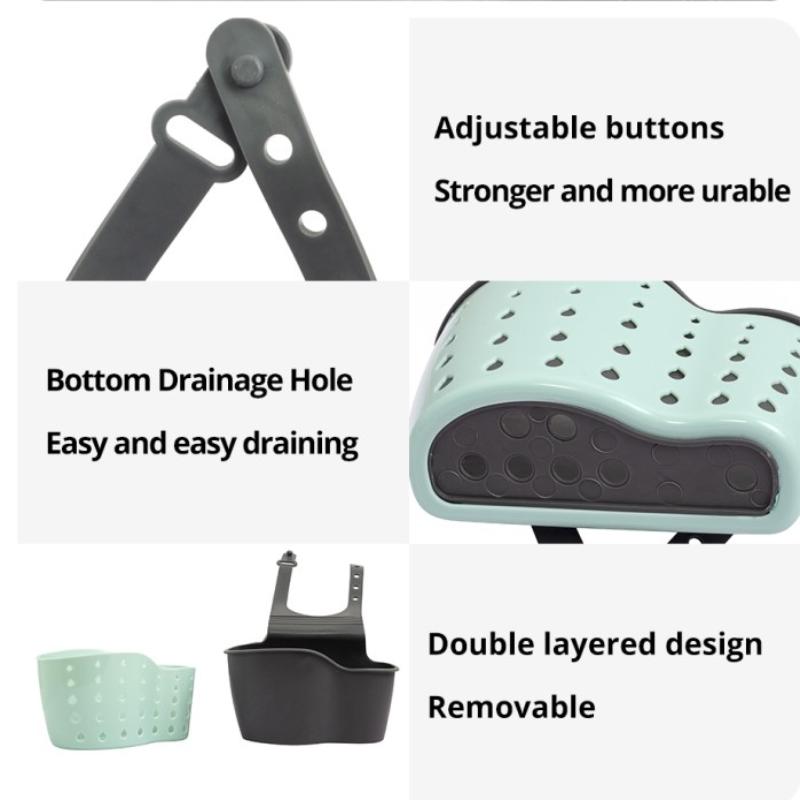 1 шт. Небесно-голубая креативная полка для хранения и слива раковины, подвесная сумка для кухонного крана, регулируемая корзина для хранения и подвешивания