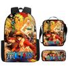 One Piece One Piece Backpack Primary And Secondary School Schoolbag Voyager King Backpack Cartoon Schoolbag Three-Piece Set