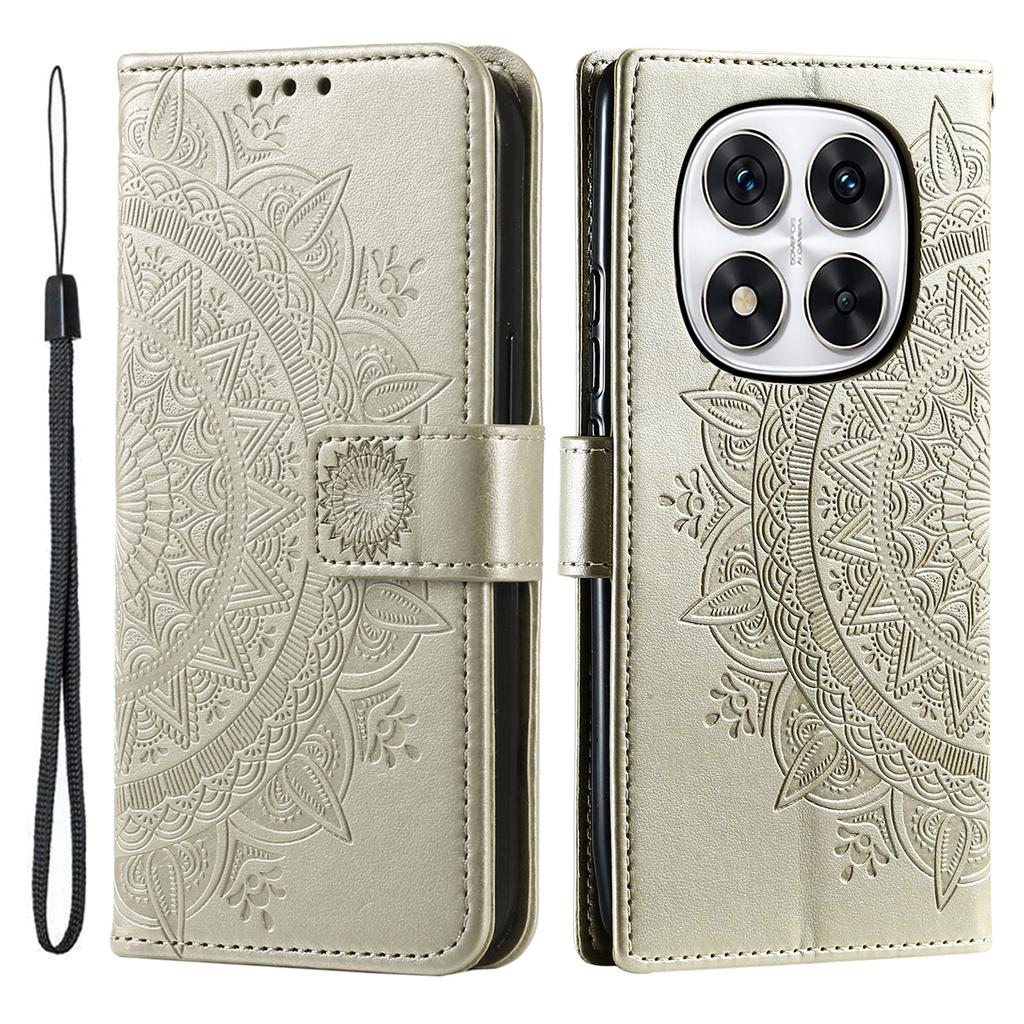 For Xiaomi Redmi Note 14 Pro 4G Stand Case Imprinted Totem PU Leather Wallet Phone Cover