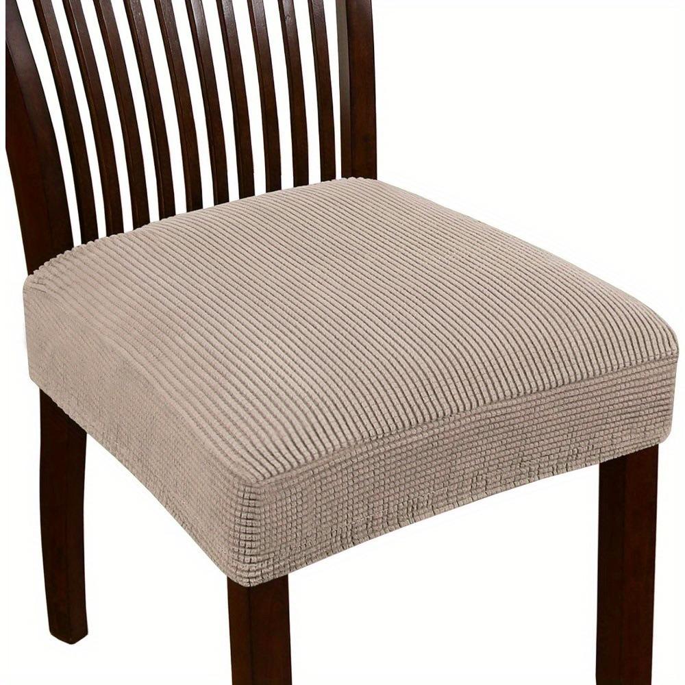 2 Piece Washable Jacquard Chair Seat Cover Anti-Dust Elastic Dining Chair Seat Slipcover Breathable Removable