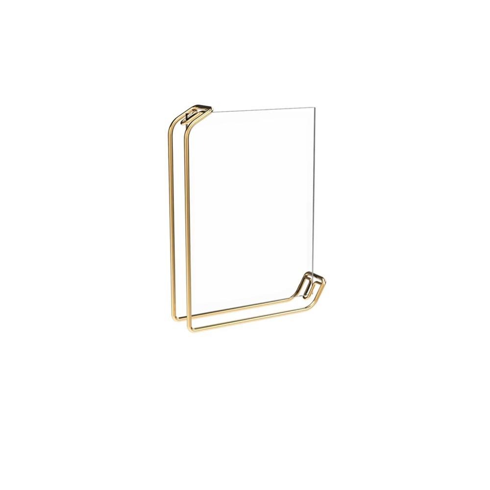 Fashion 6inch/8inch Acrylic Sign Holder Metal Stand Elegant Poster Display Frame Table Display Menu Holder Rack Restaurant Menu