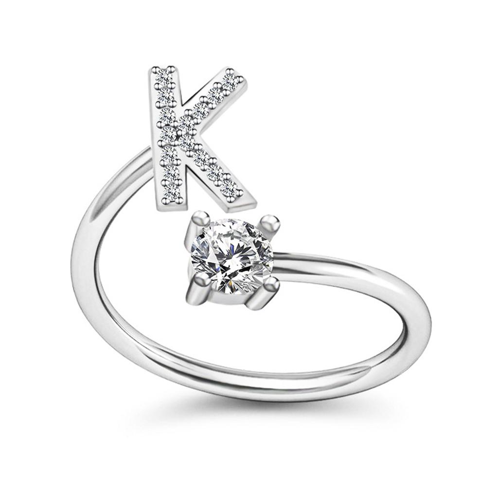 Alphabet Z To A Adjustable Ring Open Band Wedding Couple Ring