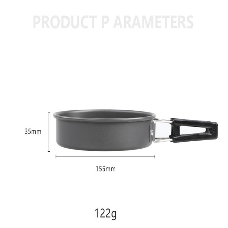 Набор кухонной утвари для кемпинга на 1/2 персоны, набор для барбекю, сковорода, портативный комбинированный набор для приготовления пищи для кемпинга