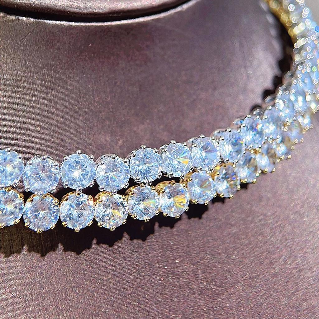 CMM Bling предлагает свадебное золотое круглое колье-чокер AAA + с кубическим цирконием для женщин