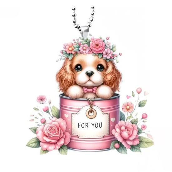 Автомобильная подвеска, акриловая качающаяся собака, легкое автомобильное зеркало, подвесные аксессуары для салона автомобиля, сумка на плечо, школьный портфель, украшение, подвеска, подарок на день Святого Валентина