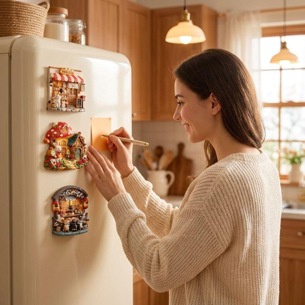 Resin Refrigerator Magnet Cat Themed Home Decoration Magnets Refrigerator Decoration Refrigerator