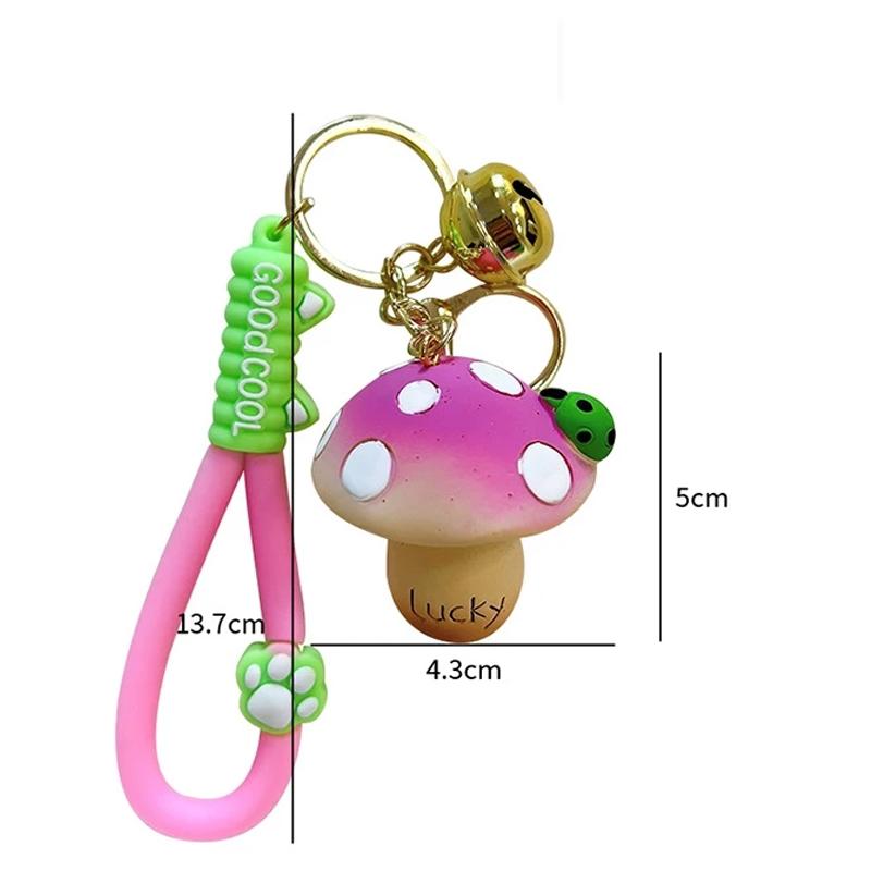 Творческий счастливый брелок в виде гриба из смолы для леди, милый автомобильный брелок для сумки, кулон, аксессуары, подарки