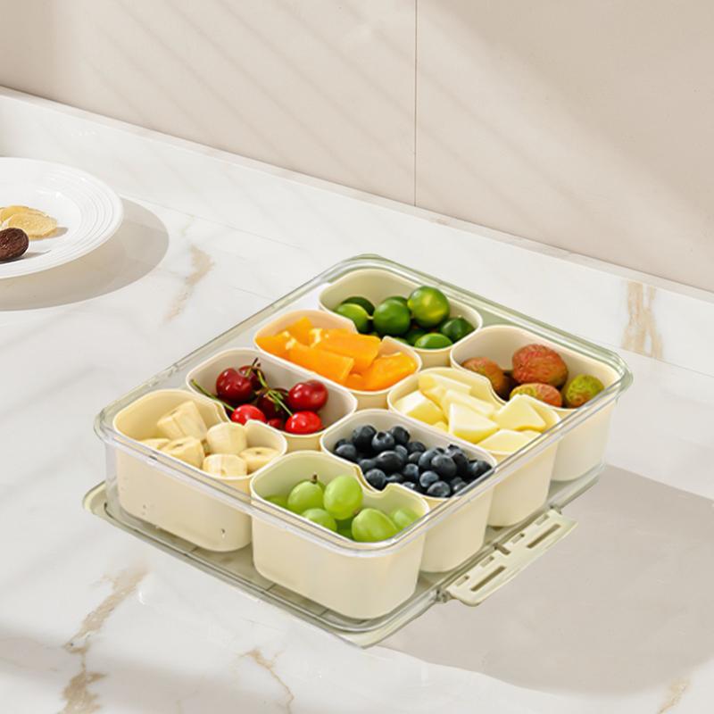 Портативная разделенная коробка для закусок, конфетница, 8-секционная портативная коробка для закусок, прозрачные разделенные сервировочные блюда для хранения свежести с крышкой для орехов