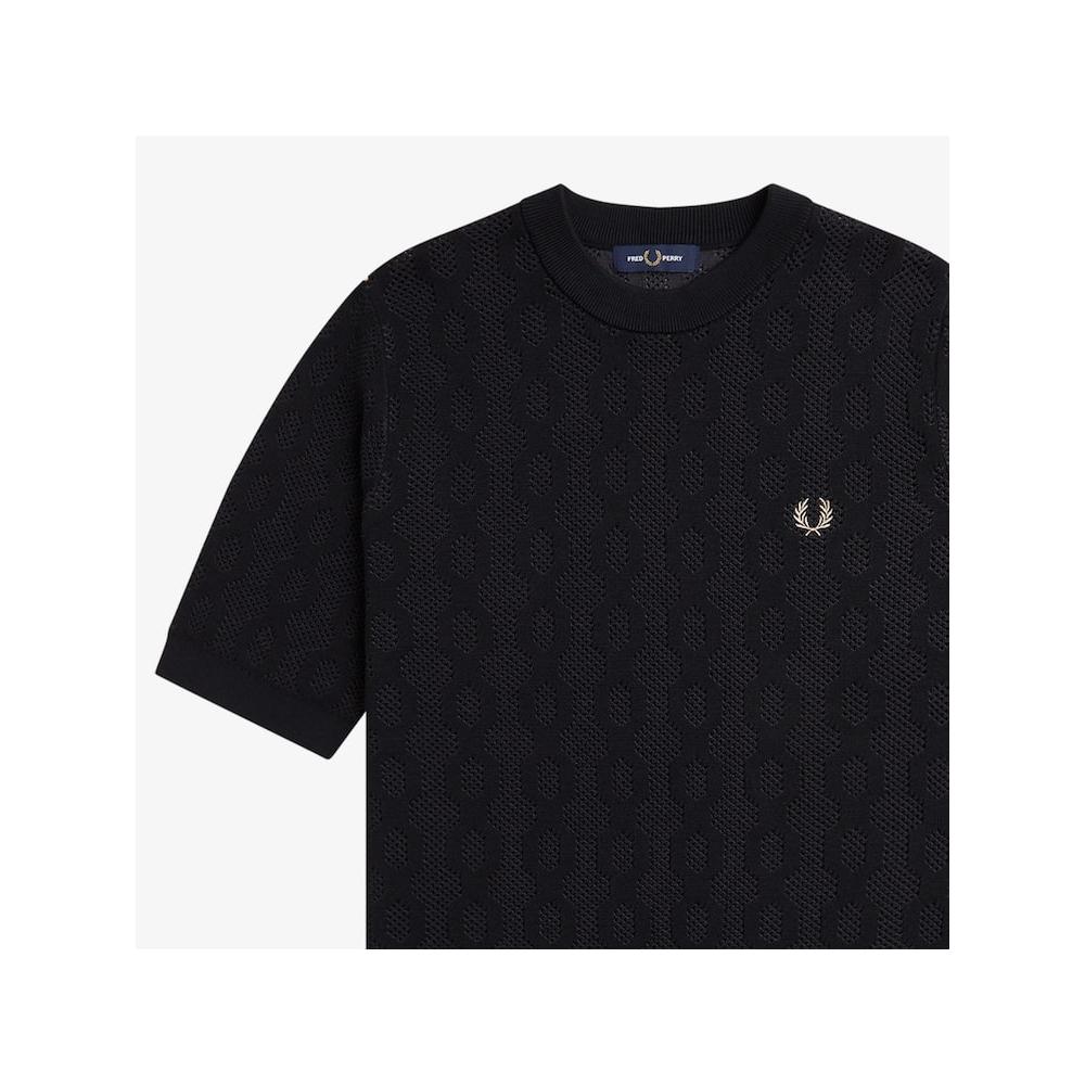 Fred Perry Open KniT T shirT 102 Color whiTe Afpm2417622 102
