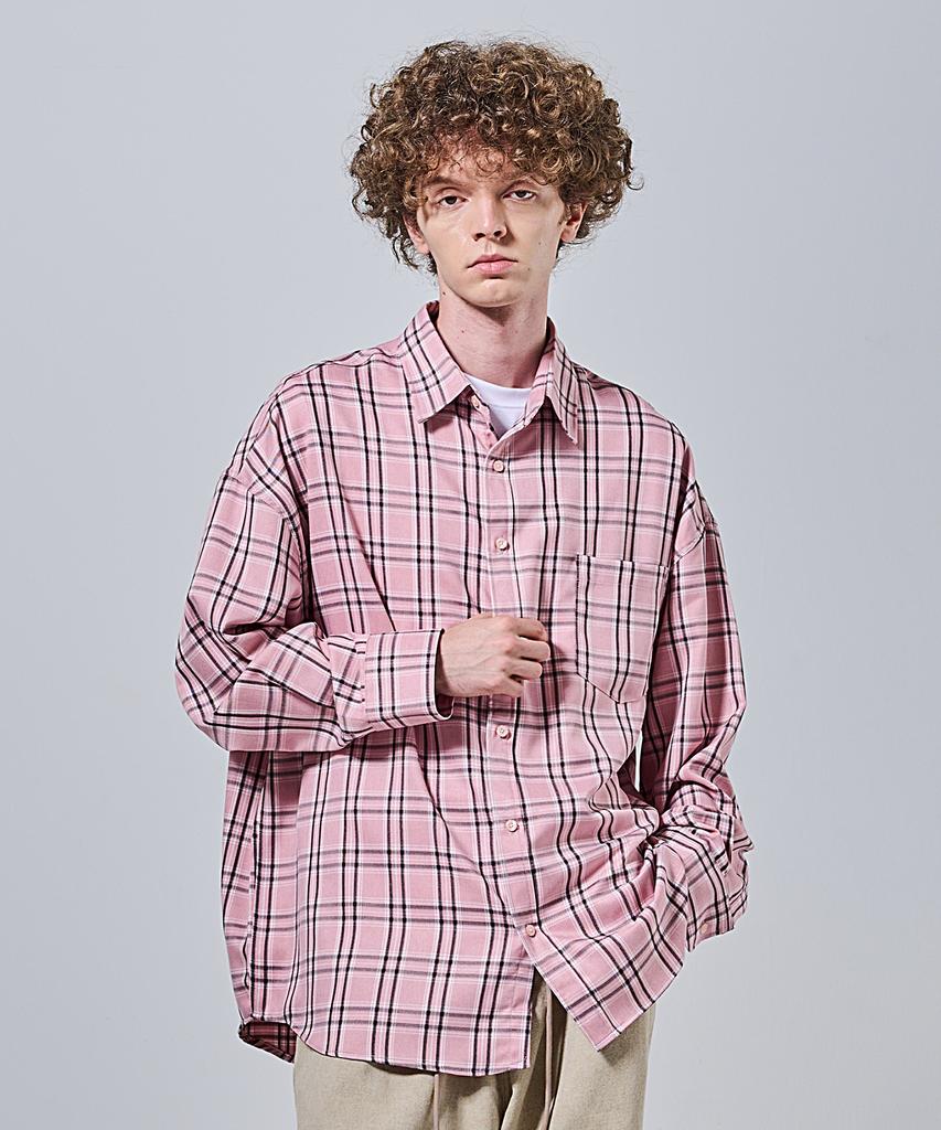 OTHERFITS Flex Over Check Shirt (Pink)