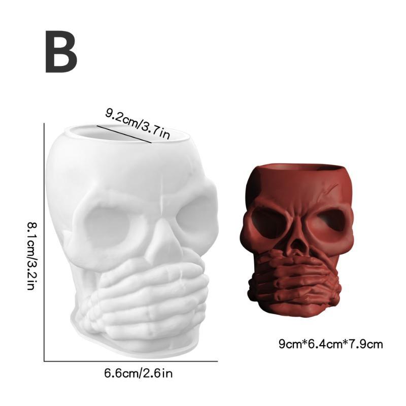 Xiaomi 3D Halloween Skull Pumpkin Silicone Mold DIY Crystal Epoxy Resin Gypsum Flower Pot Casting Mould Home Decor Making Tool