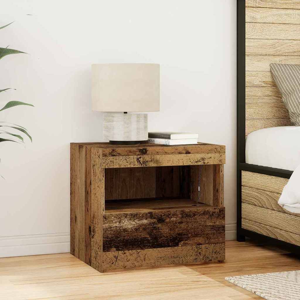 Nightstand with Drawers Reclaimed Wood Look 50 x 40 x 45 cm Engineered Wood