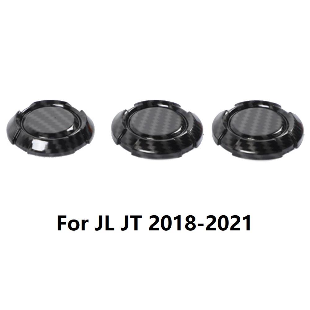 3PCS Carbon Fiber ABS Door Key Jack Trim For Jeep Wrangler JK JL Gladiator JT 2007+ Car Exterior Accessories Car Socket