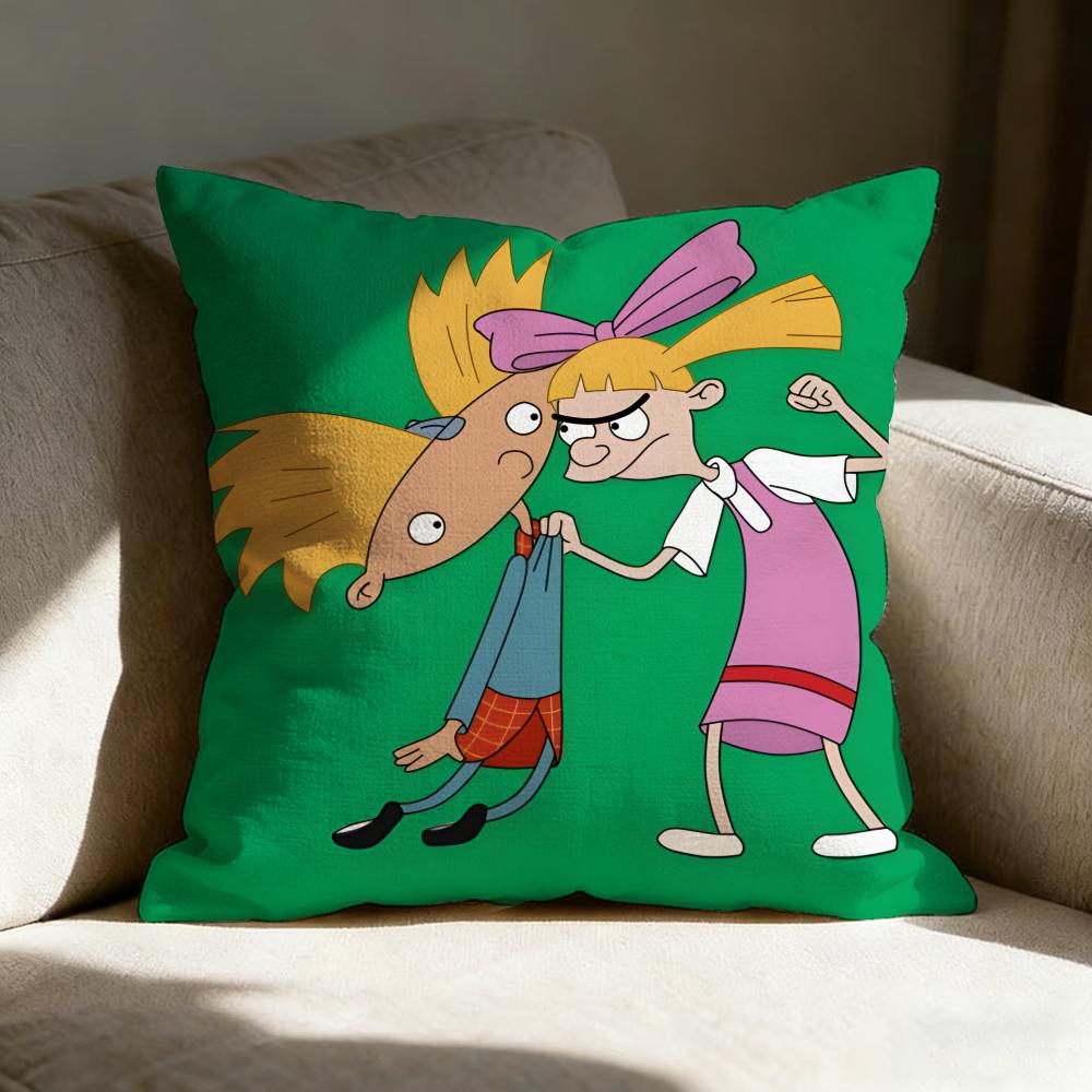 Hey Aarnold Cartoon Pillow Case Pillowcase Doublesided Printed Sofa Cushion Bedroom Headboard Pillow