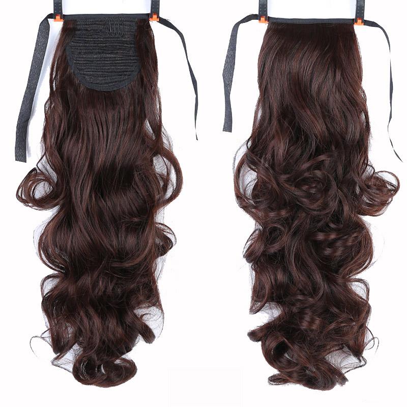 Длинные вьющиеся заколки на заколке для наращивания волос «конский хвост» Термостойкие синтетические накладные волосы «конский хвост»