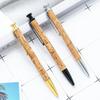 1 Piece Press Ballpoint Pen Wood Grain Metal Stationery School Office Supplies Pens