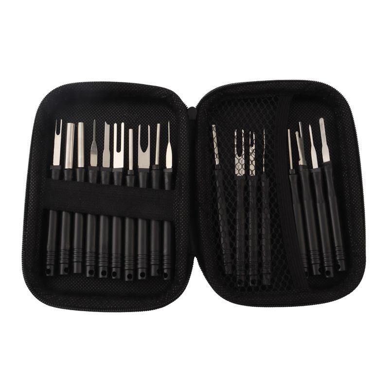 18pcs Stainless Steel Car Terminal Removal Tool Kit for Connector Electrical Pins Needle Extractor Automobile Disassembly Tools