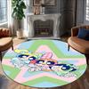 1pc Powerpuff3 Carpet, Round Rug, Comfortable, Suitable for Entryways, Living Rooms, Office, And Bedrooms, Christmas Decoration