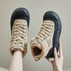 Fashion Thicken Plush Winter Sneakers for Women 2024 Thick Sole Lace Up Warm Cotton Shoes Woman Fashion Faux Fur High Top Sports Shoes