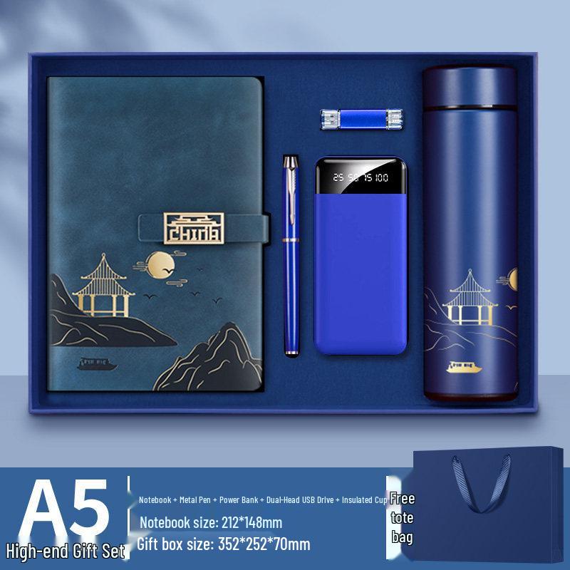 Forbidden City Cultural Notebook & Thermos Gift Set with Custom Logo Pen
