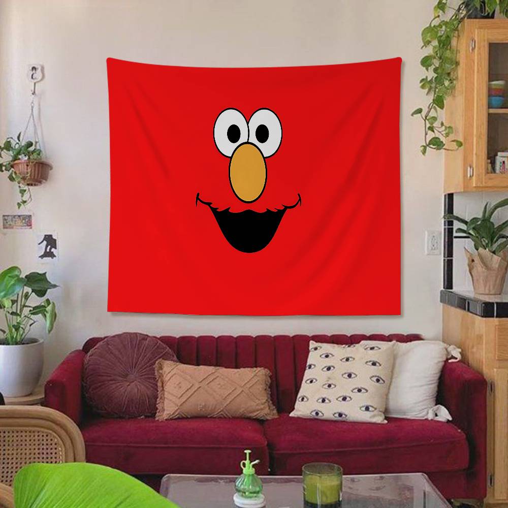 Sesame Street Cartoon Tapestry Art Printing Art Science Fiction Room Home Decor Wall Art Decor