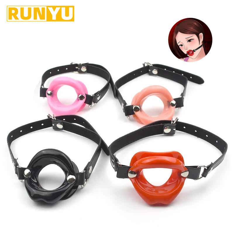 Lips Ring Open Mouth Gag Silicone Ball BDSM Bondage Slave Flirting Restraint Erotic Sex Toy for Couples Adult Games