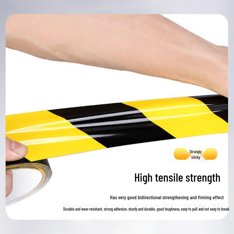 Heavy-Duty Yellow-Black PVC Safety Warning Tape