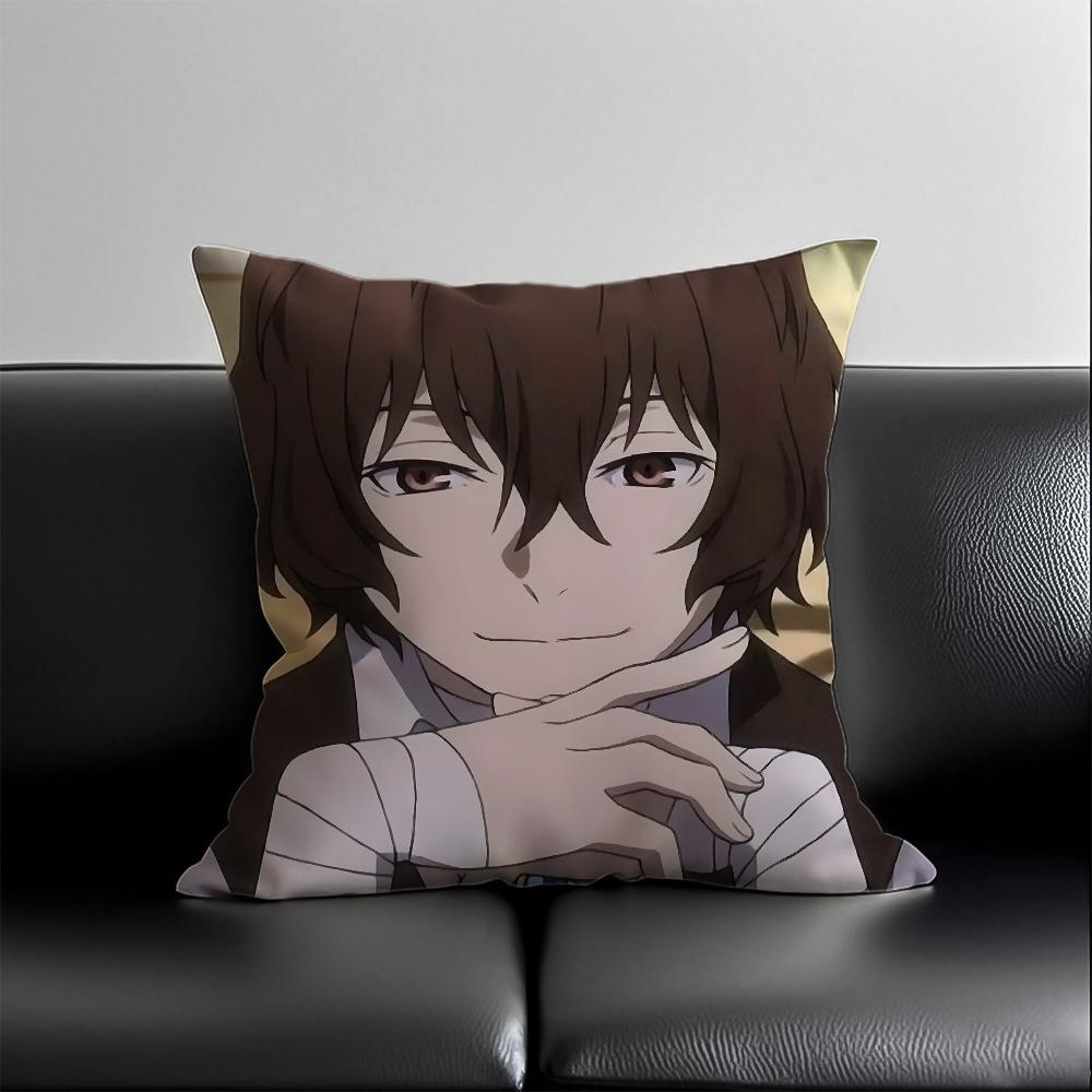 Чехол для подушки B-Bungo Stray Dogs, чехол от пылевых клещей, скрытая молния, шелковистый короткий плюш, чехол для диванной подушки