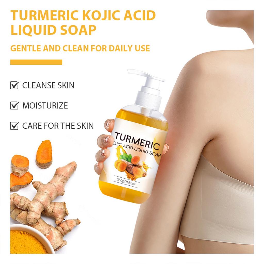Curcuma Kojic Жидкое мыло 250 мл Очищающий гель для душа для тела Деликатная пена Нежный гель для душа