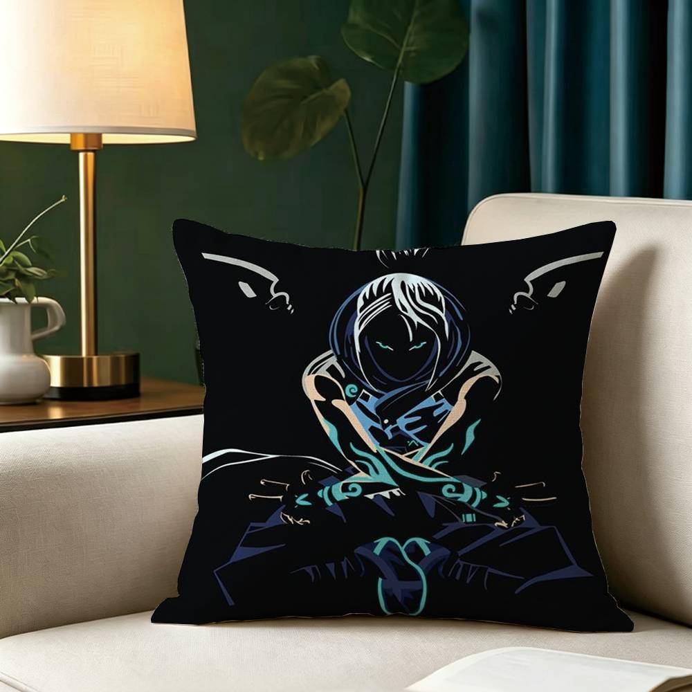 Game Valorants Jeff Pillow Case Square Double-Sided Sofa Cushion Cover Bedroom Bedside Pillow