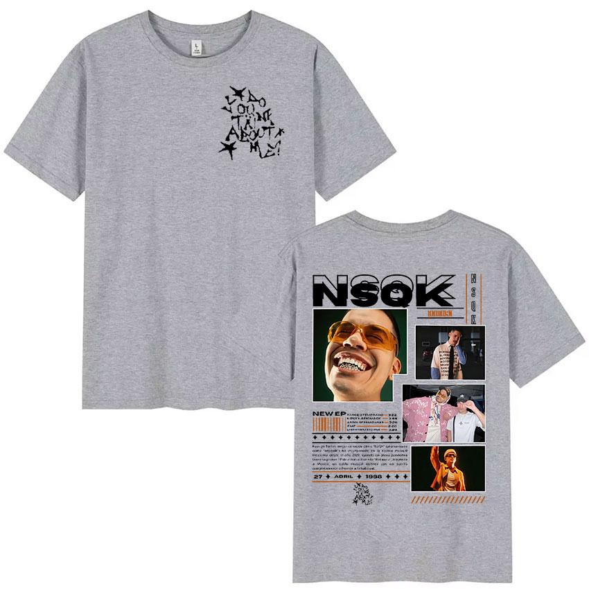 Rap Singer NSQK Tour 2025 Pattern Tshirt for Summer Mens Fashion Short Sleeved Hiphop Oversized Cotton Tshirt Street Wear