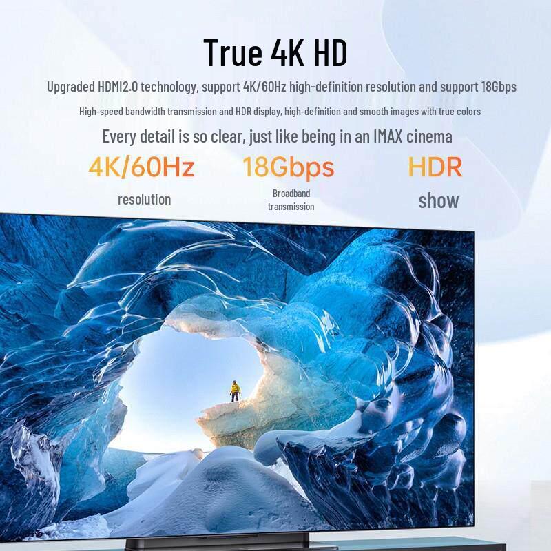 Угловой HDMI-кабель Shan Ze 90° для подключения 4K HD-телевизора, ПК и ТВ-приставки