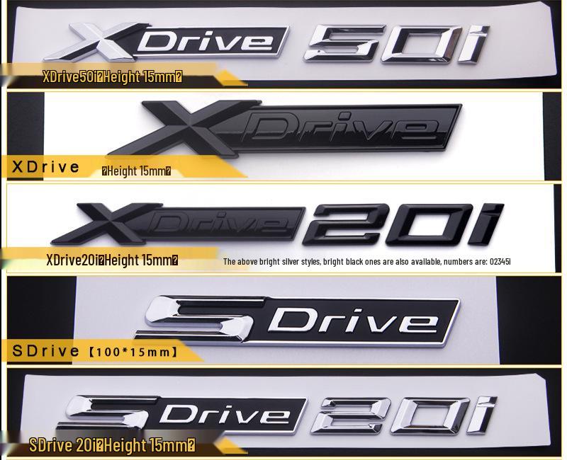 Совместимый значок для BMW X1/X3/X5/X6: Модели xDrive 20i, 28i, 30i, 35i, 40i