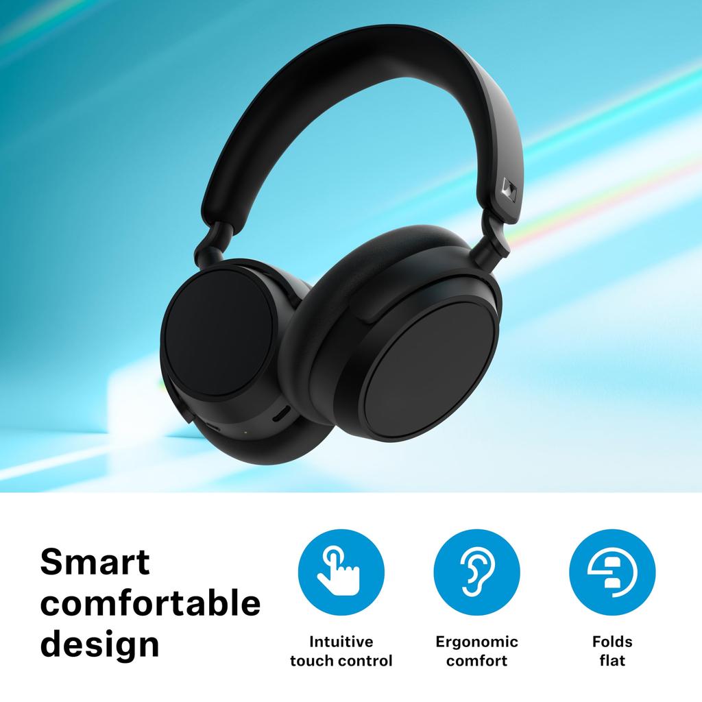 Беспроводные наушники Sennheiser ACCENTUM Plus Wireless White с высокопроизводительным драйвером, 50 часов воспроизведения, гибридное адаптивное шумоподавление, четкие звонки