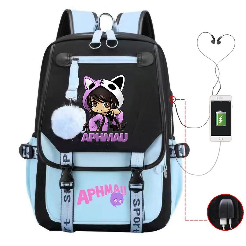 Harajuku Simple and Versatile Aphmau Junior High School Student School Bag Female Lightweight Large Capacity Middle School Student Backpack