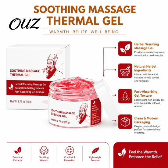 Skin Firming Cream 1/2Pcs Body Soothing Massage Thermal Gel, Natural Herbal Deep Tissue Relaxation Gel Cream, & Smoothing Moisturizer Muscle