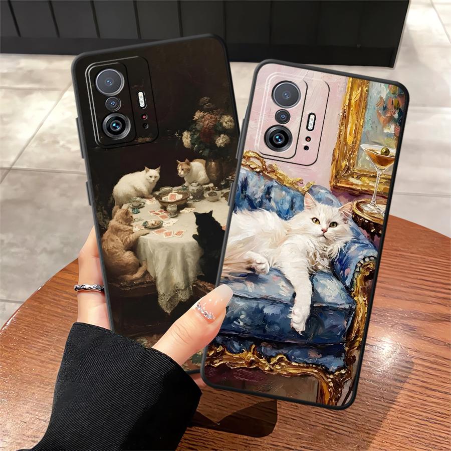 Мультяшный масляный кот Чехол для Xiaomi Mi 12T Pro 12X 11 14 11T 13 Lite 12 10T Funda Чехол для телефона