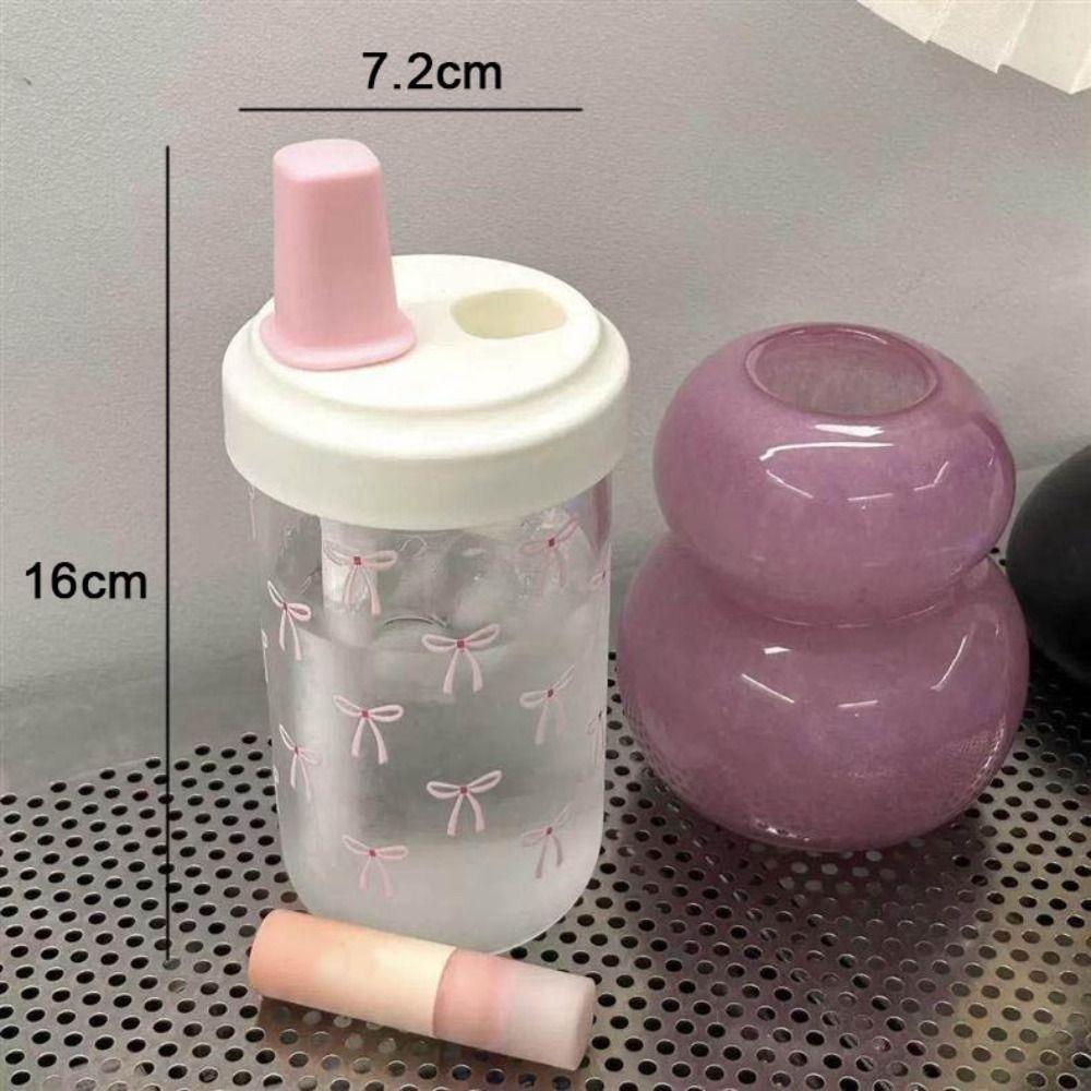 Бутылка для воды 500 мл, чашка с бантиком, с крышкой и соломинкой, милые пластиковые стаканчики, для бабл-ти, кофе