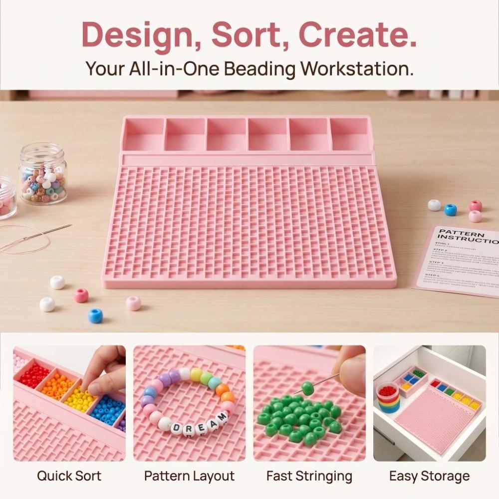 DIY Bead Bracelet Board Multi-Compartment Jewelry Design Board Girls Women