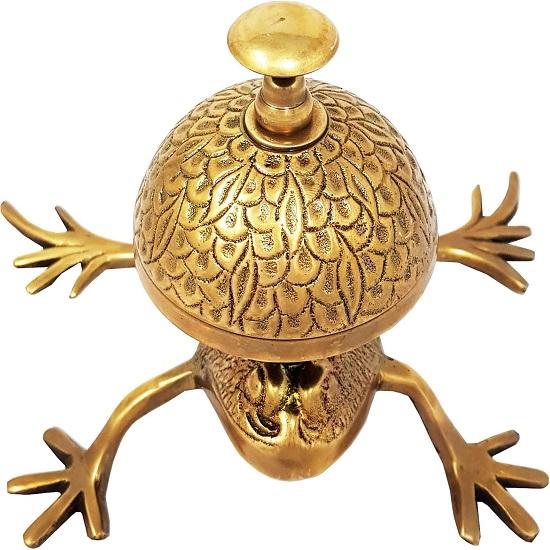 Красивые настольные колокольчики Уникальные настольные колокольчики Домашний декор Подарок Звонок для вызова Звонок для ресепшена Лягушка, Тодд, Латунь