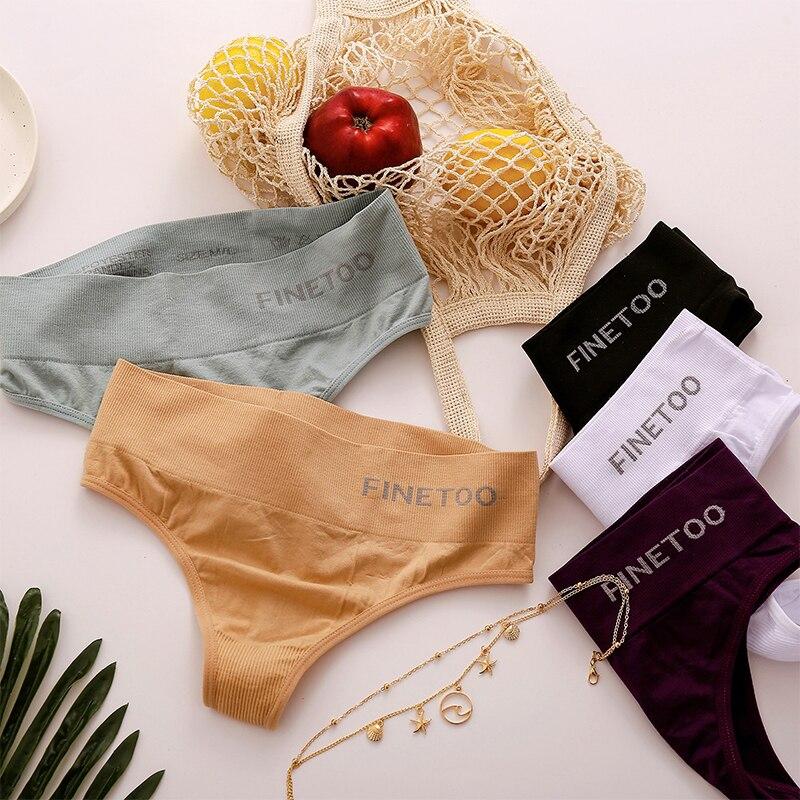 FINETOO Нижнее белье M-2XL, трусики-стринги с высокой талией, бесшовные трусики с контролем живота, корректирующее нижнее белье, женские трусики-стринги