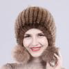 Hot Sale Winter Women Quality Natural Real Mink Fur Hat Warm Knitted Genuine Mink Fur Beanies Caps Lady Real Mink Fur Hats