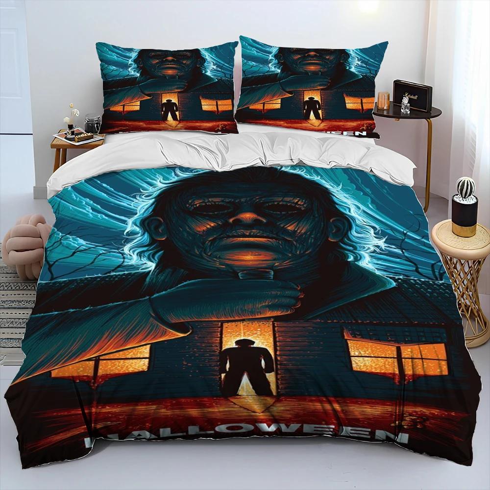 Anime Movie Duvet Cover Character Chucky Saw Comforter Bedding Set,Bed Set Quilt Cover Pillowcase,King Queen Size Bedding Set