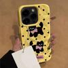В горошек Черный Кот Подходит для iPhone17Pro Чехол для Мобильного Телефона Apple 16 Складывается 14 Милый 13 Трехмерный 15 Мягкий