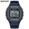 Square type SANDA 2156 Fashion Mens Watch Top Military Water Resistant Sport Watch Dial Led Digital Wristwatch Super Cool Male