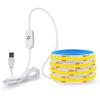 LED COB Strip Light Touch Dimmer Switch Flexible Diode Tape 5V USB Indoor Lamp Linear Lighting Room DIY TV Backlight Wall Decor