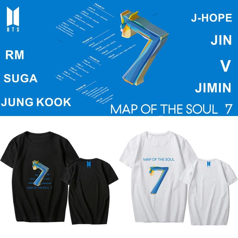Bts Map Kpop Of The Soul7 Tshirt Bangtan Boys Short Sleeve Tee Shirts Tops
