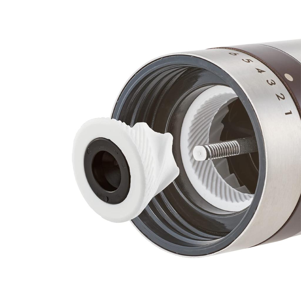 Ручная керамическая кофемолка из нержавеющей стали, компактная, с регулировкой помола, керамическая мельница для улицы, стильная [Toffy] K-KU10, ручная 6-уровневая K-KU10-SV