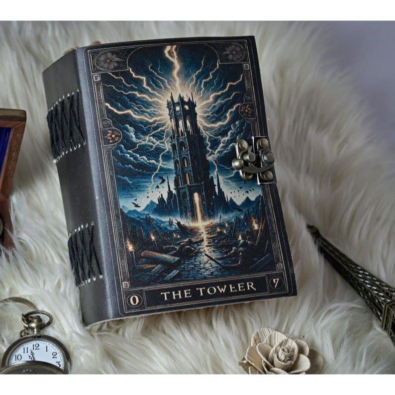 Journal Gothic Grimoire Notebook Handmade Occult Diary Witchy Tarot Card Sketchbook Dark Fantasy Spell Book Gift.